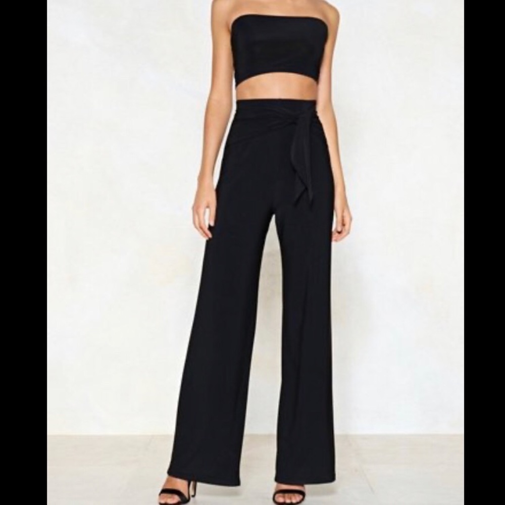 Nasty Gal Tie Me Later Bandeau Top and WideLeg Set